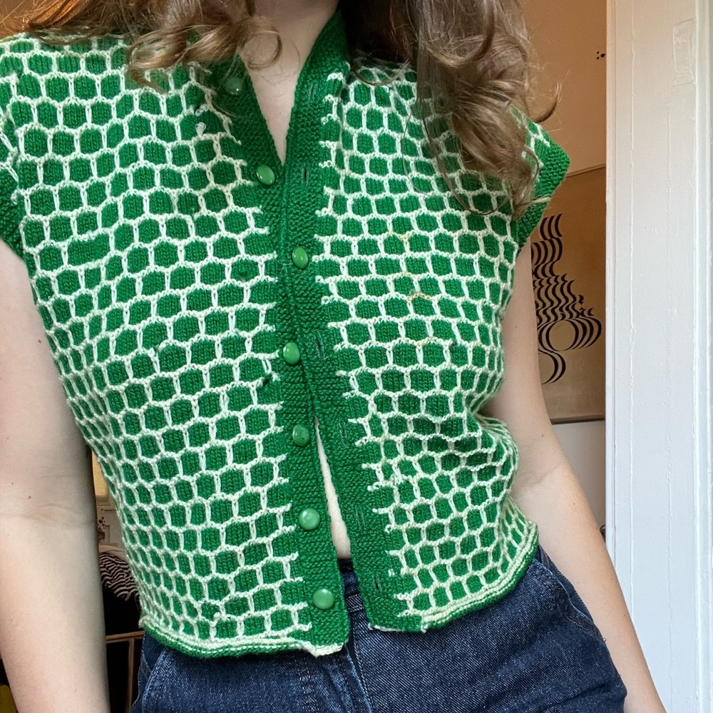 Vintage, Handmade Crochet Sweater Vest